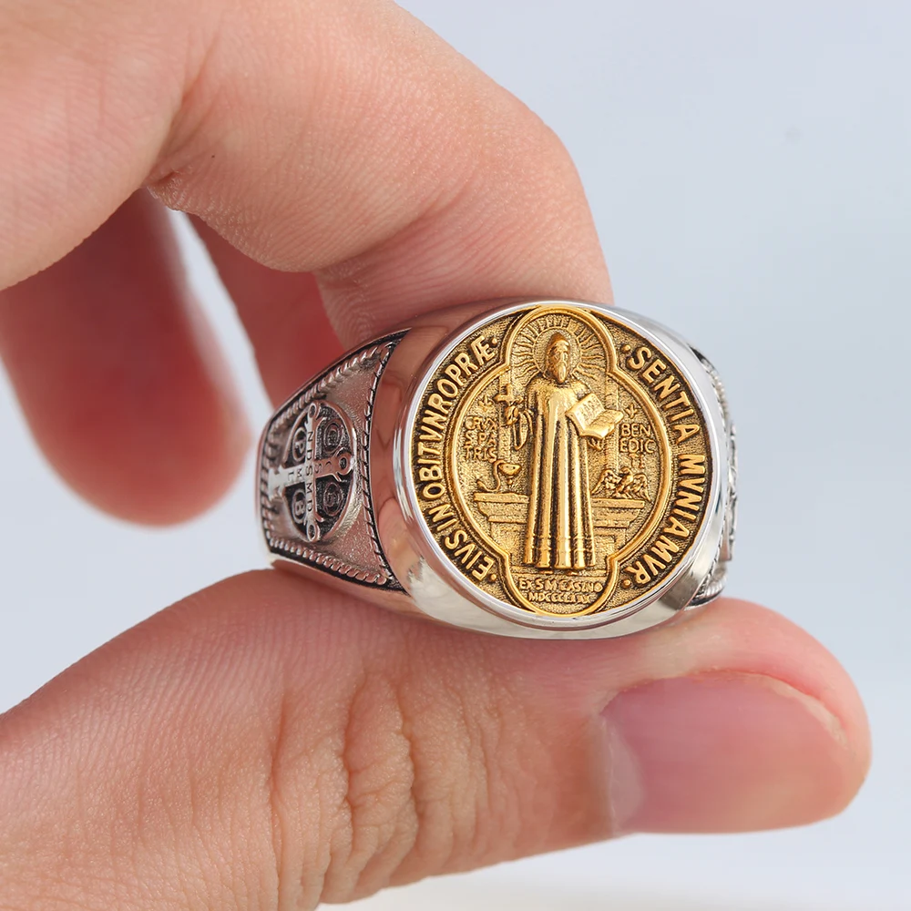 Saint Benedict Medal Sterling Silver Ring