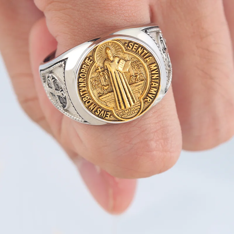 Saint Benedict Medal Sterling Silver Ring