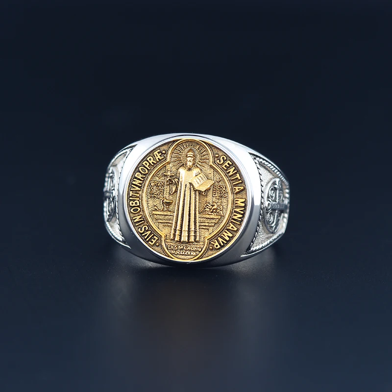 Saint Benedict Medal Sterling Silver Ring