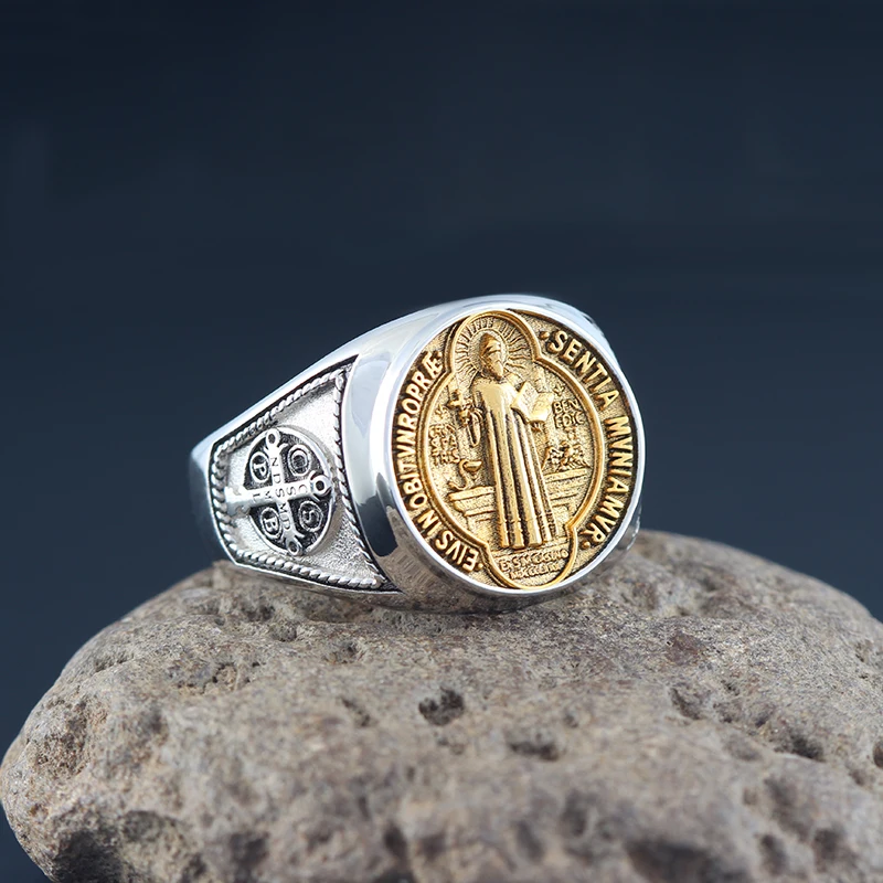 Saint Benedict Medal Sterling Silver Ring