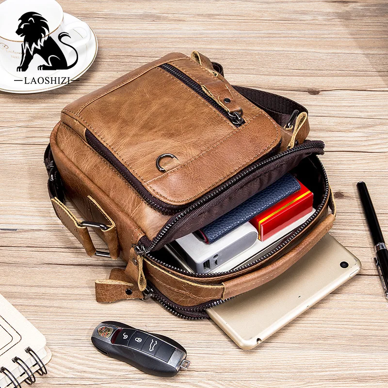 Genuine Leather Small Men’s Shoulder Bags