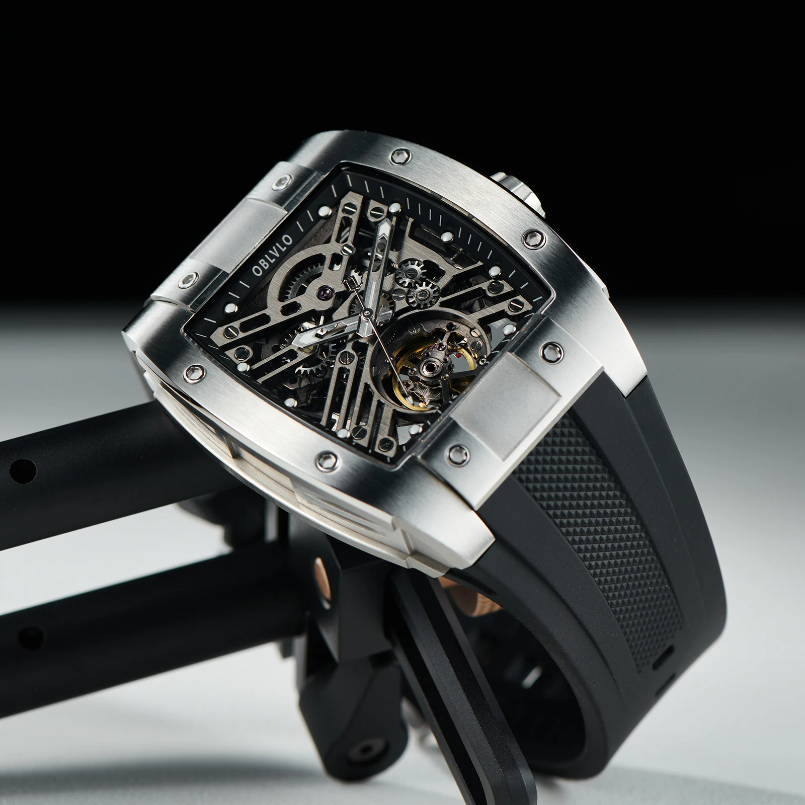 OBLVLO EM-ST Carbon Fiber Skeleton Watch