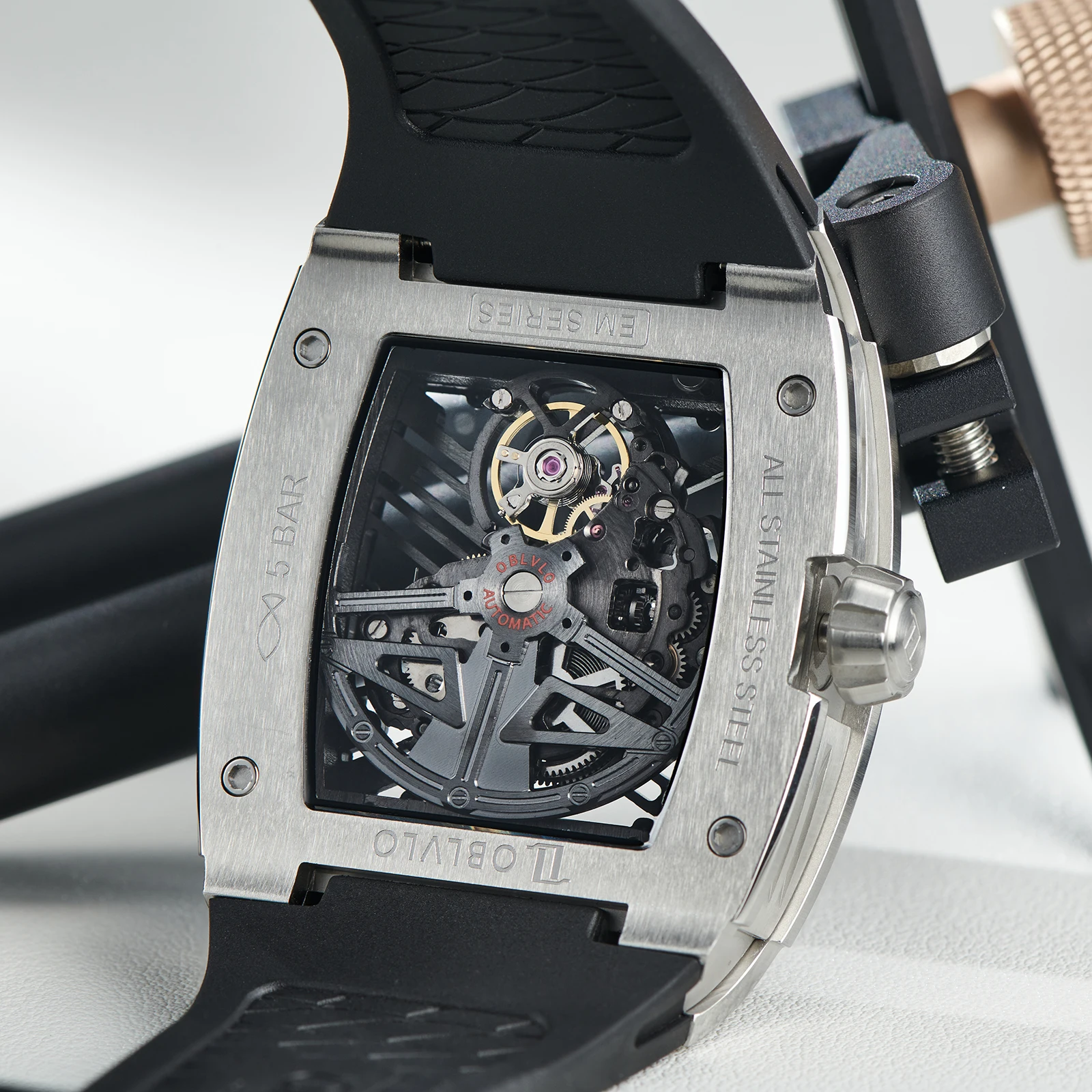 OBLVLO EM-ST Carbon Fiber Skeleton Watch