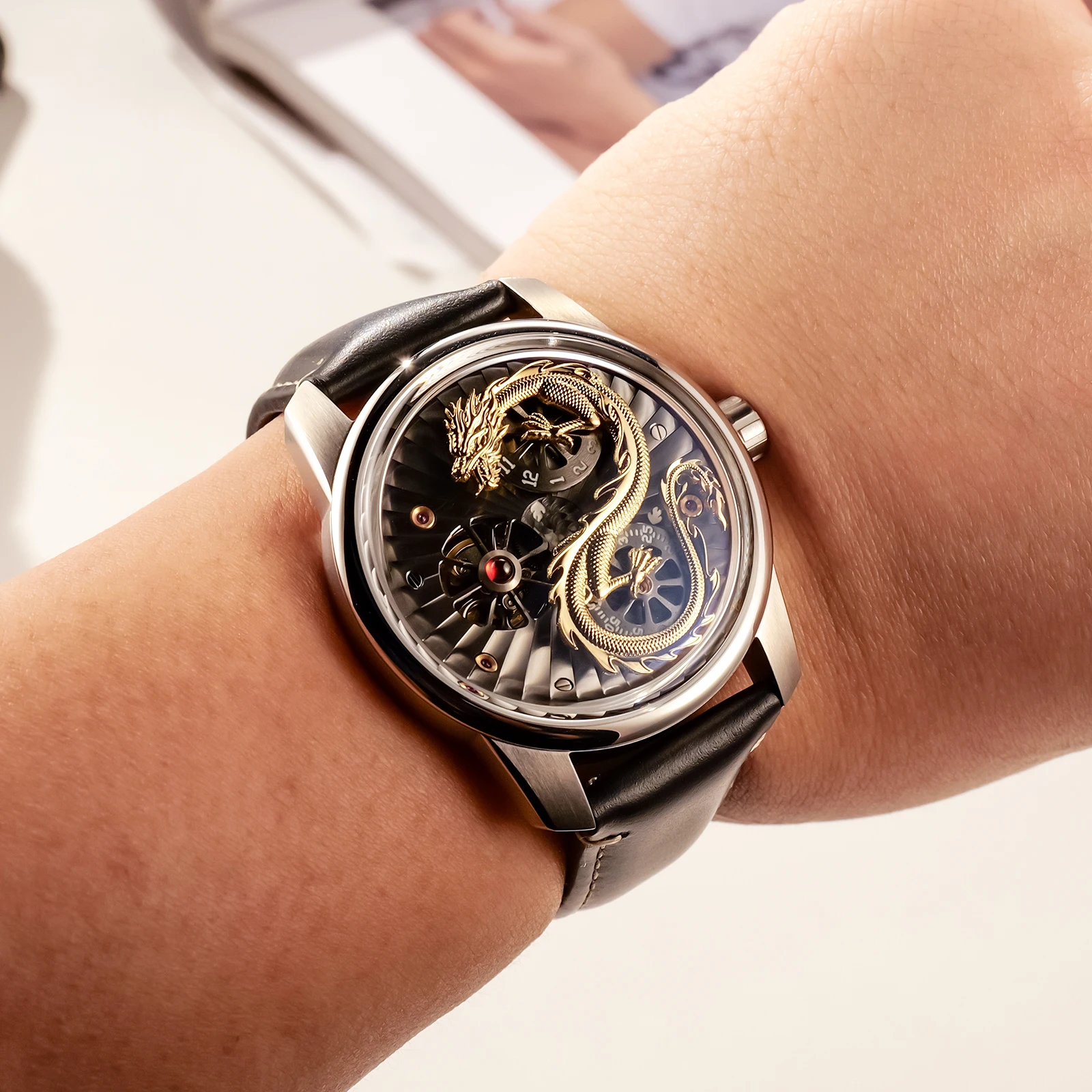 OBLVLO JM-Dragon Skeleton Watch