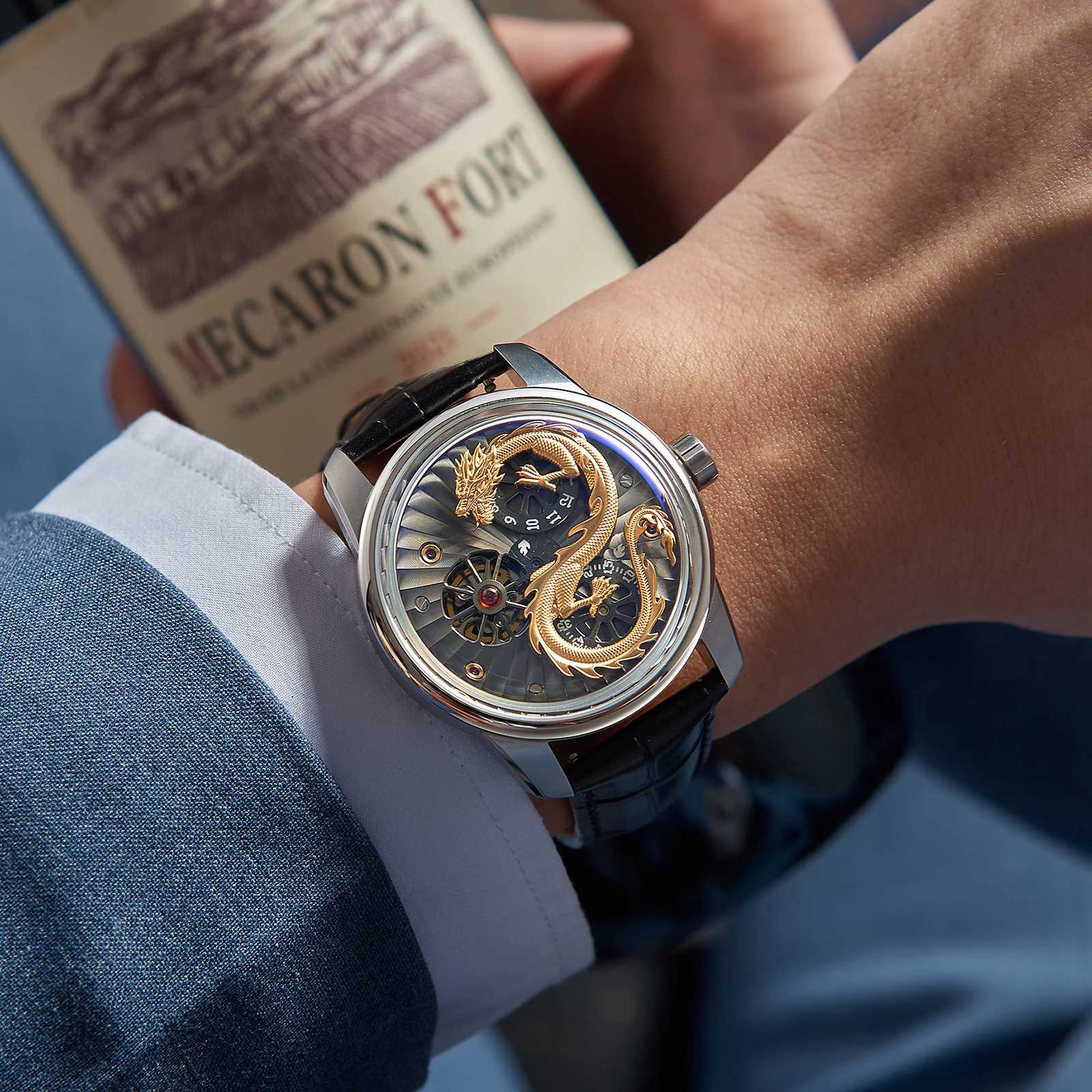 OBLVLO JM-Dragon Skeleton Watch