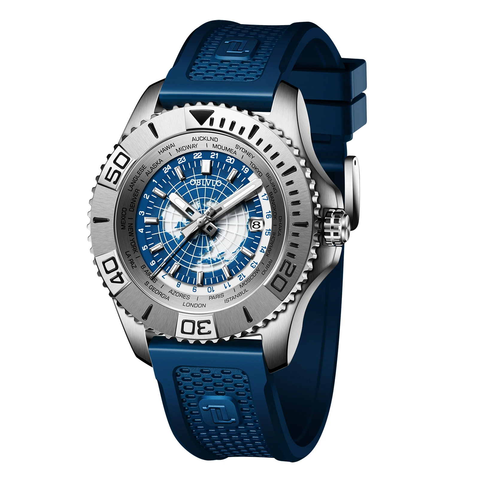 OBLVLO World Time Sports Men’s Watch
