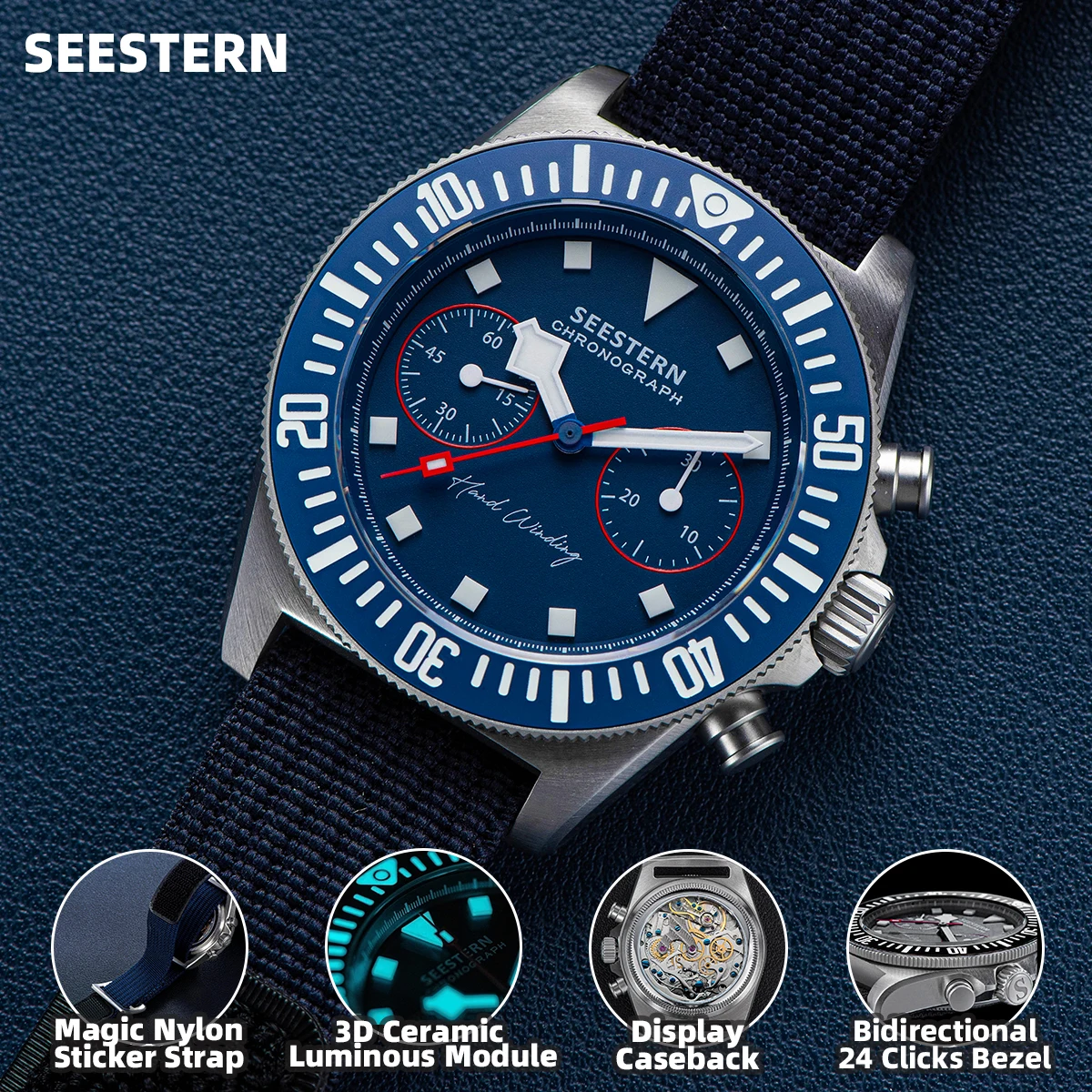 Sugess S445 Chronograph ST1901 Hand-Winding Watch