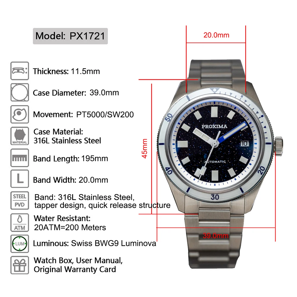 Proxima PX1721 Aventurine Dial Men’s Watch