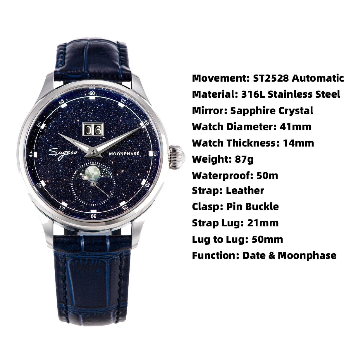 Sugess Automatic Moonphase Watch