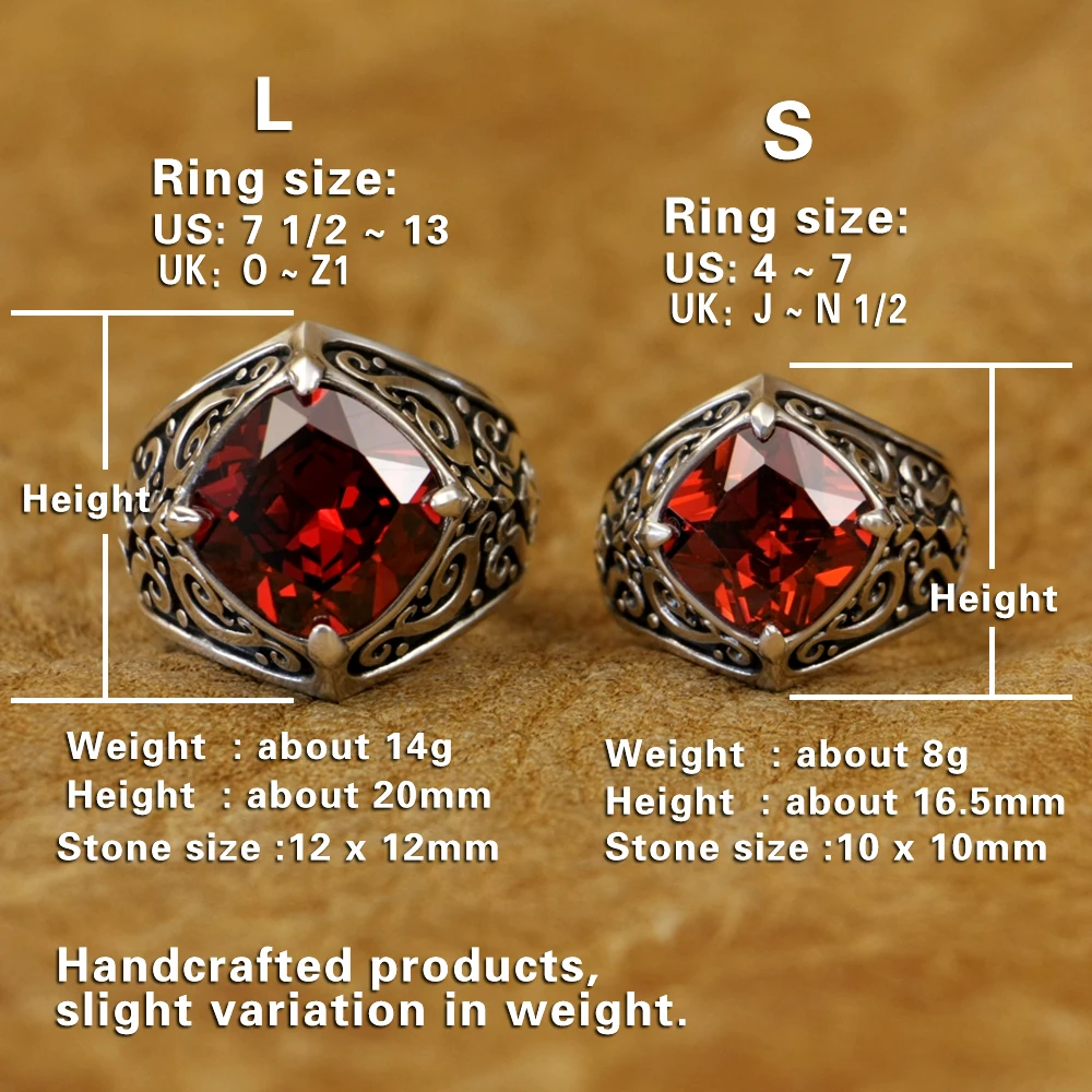 Red CZ Stone 925 Sterling Silver Ring