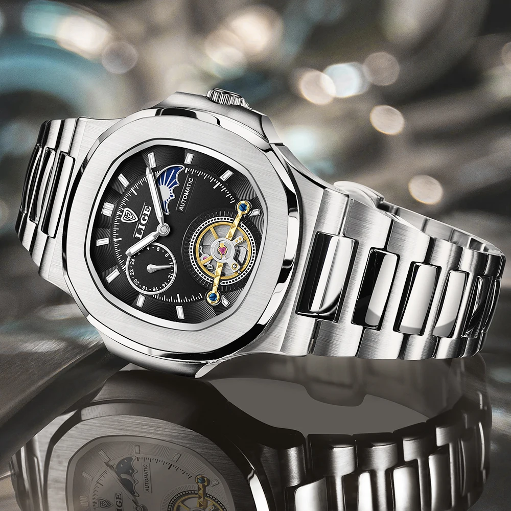 LIGE Affordable Men's Tourbillon Watch