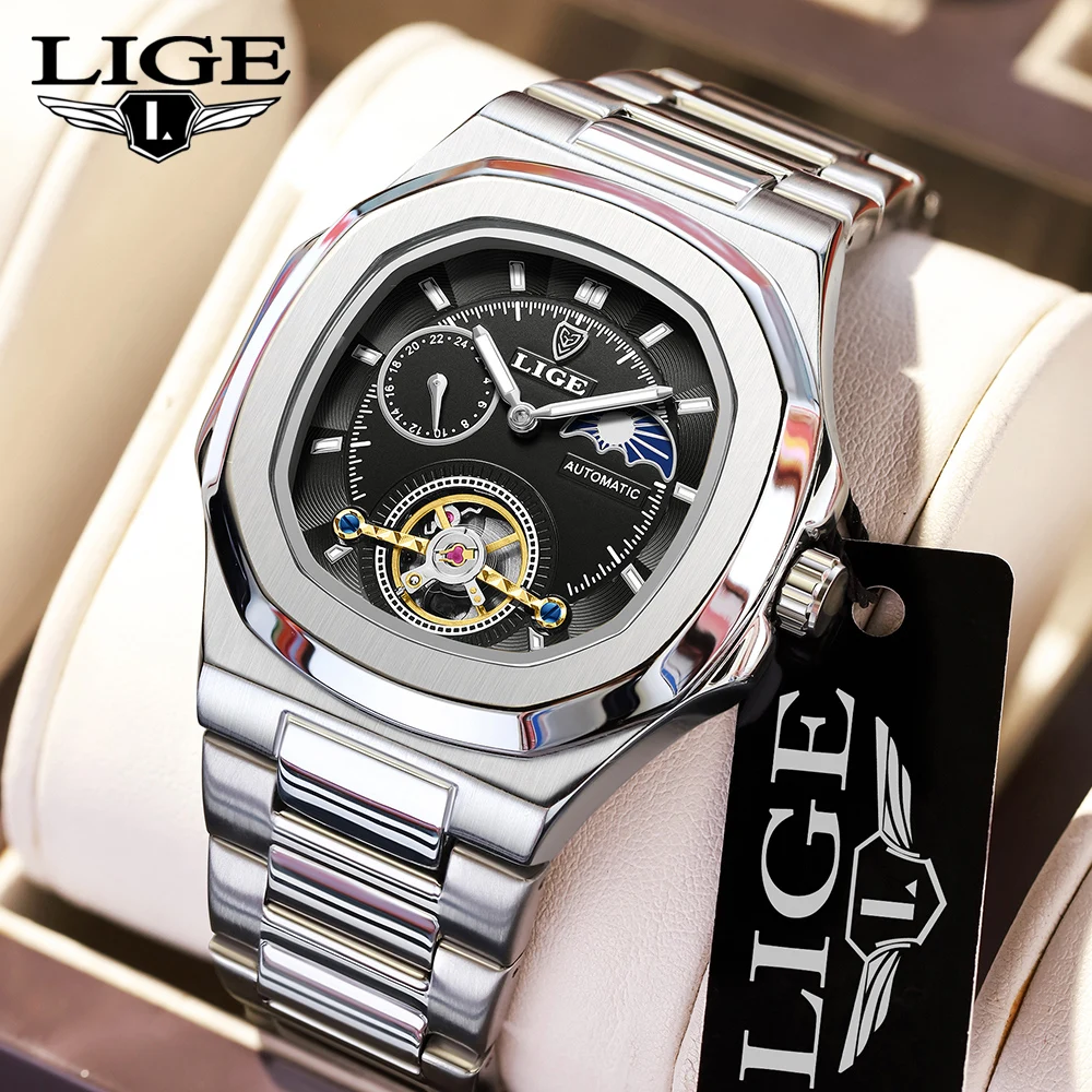 LIGE Affordable Men's Tourbillon Watch