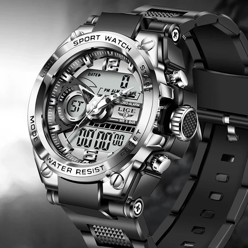 LIGE Military Digital Sports Watch 50M
