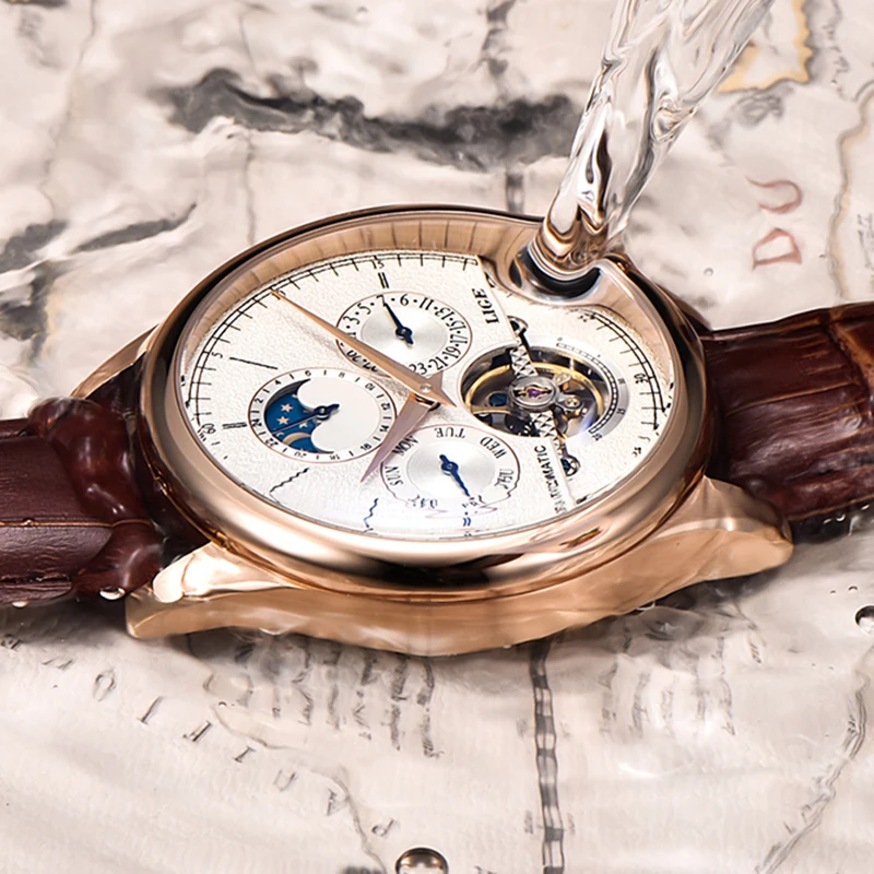 LIGE 6826 Men's Watch with Moon Phase