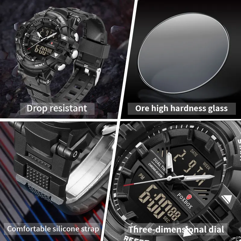 Rugged FOXBOX Waterproof Digital Watch