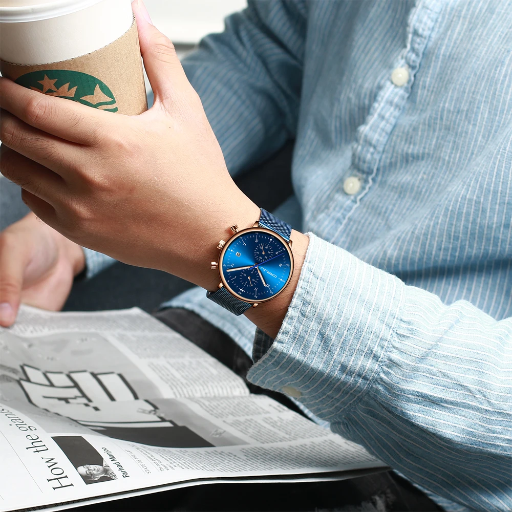 CRRJU Men’s Chronograph Watch Top Brand