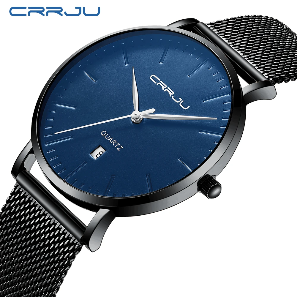 CRRJU Fashion Men's Thin Quartz Watches