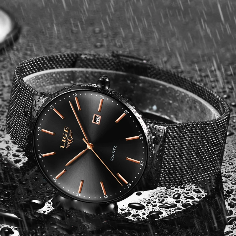 LIGE Ultra-Thin Men's Quartz Watch