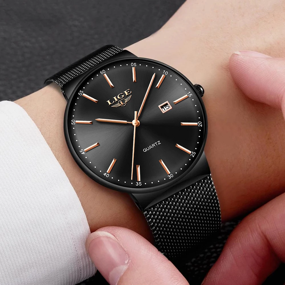 LIGE Ultra-Thin Men's Quartz Watch