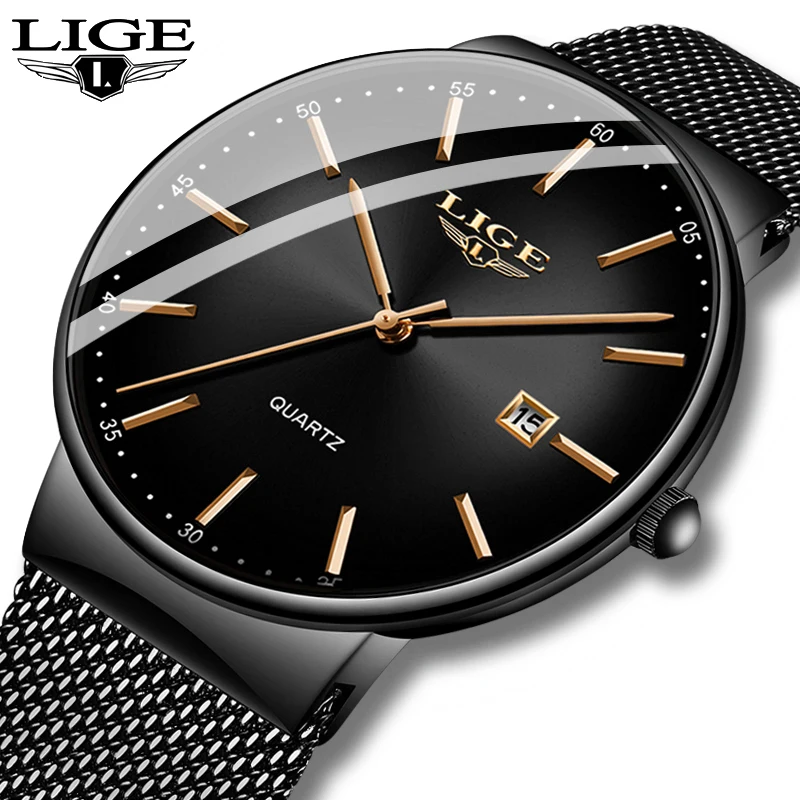 LIGE Ultra-Thin Men's Quartz Watch
