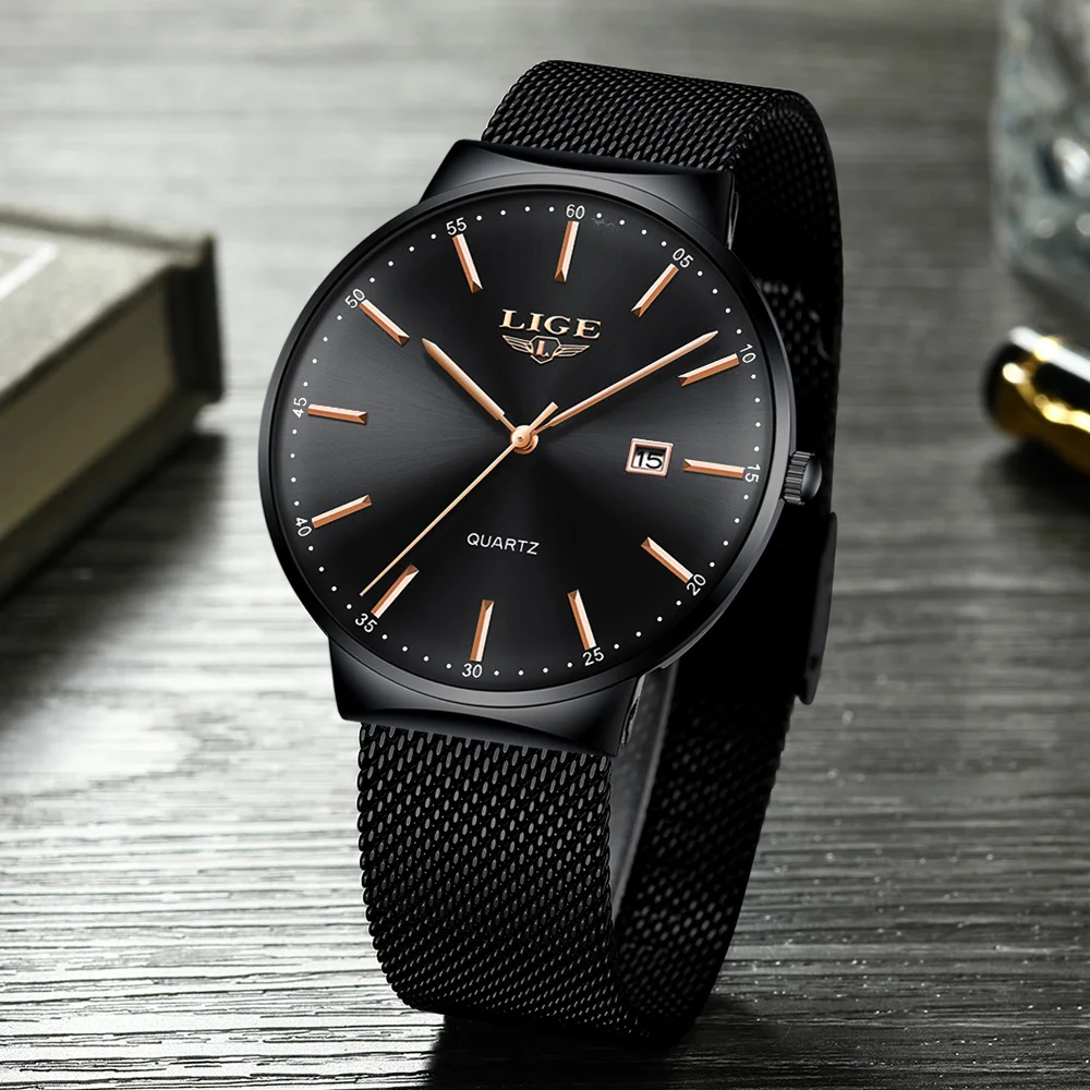LIGE Ultra-Thin Men's Quartz Watch