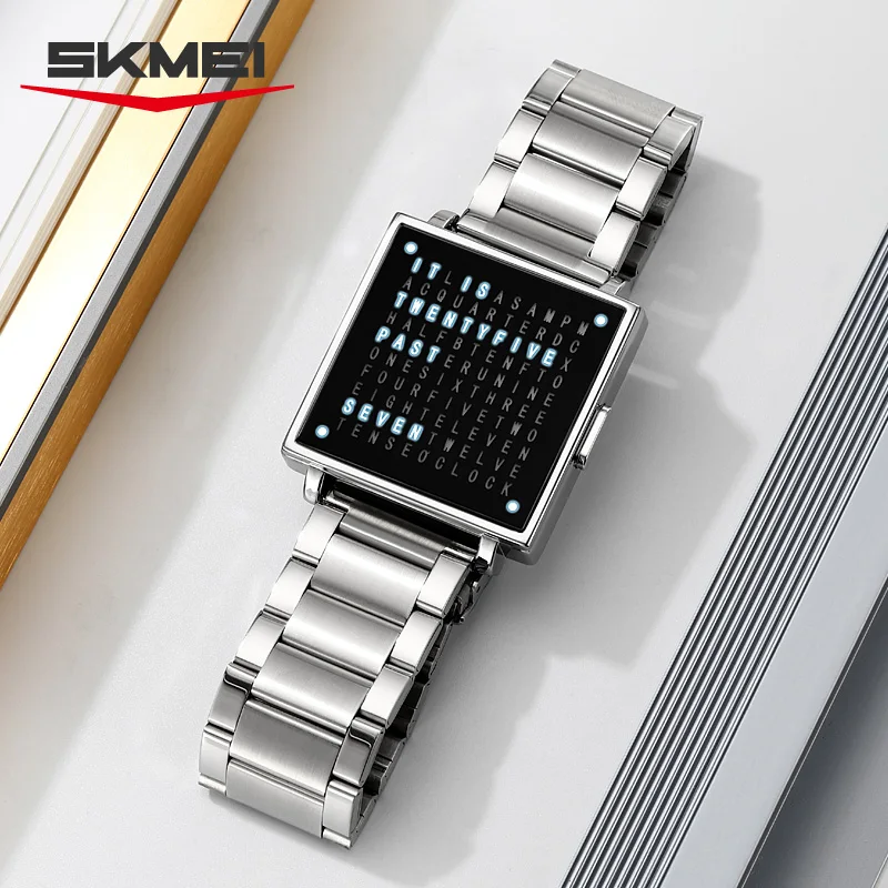 SKMEI LED Word Watch Matrix Timepiece