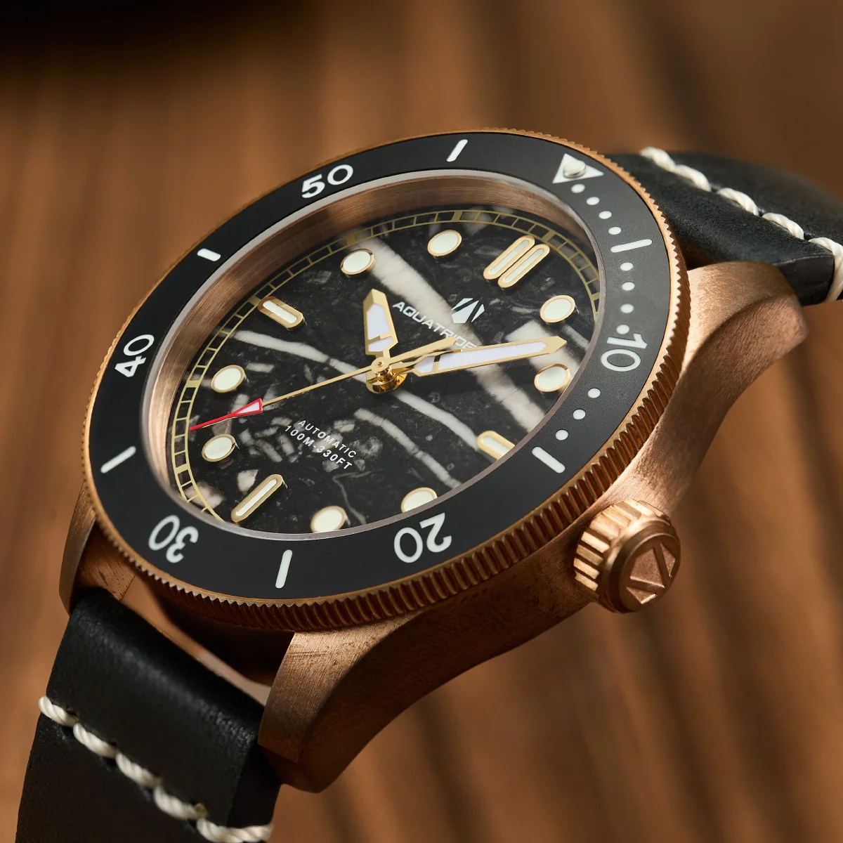 Bronze Marble Dial Automatic Watch