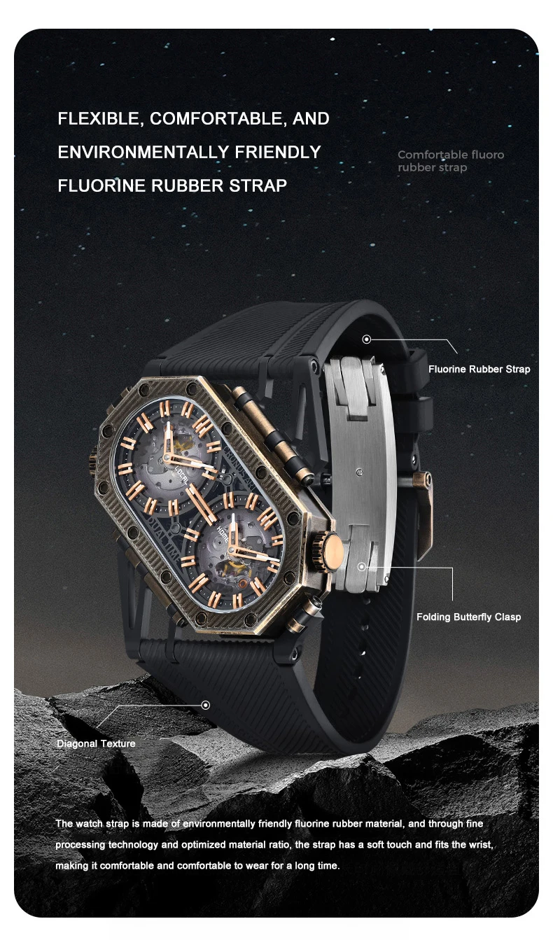CRONUSART Voyager Dual Time Zone Watch