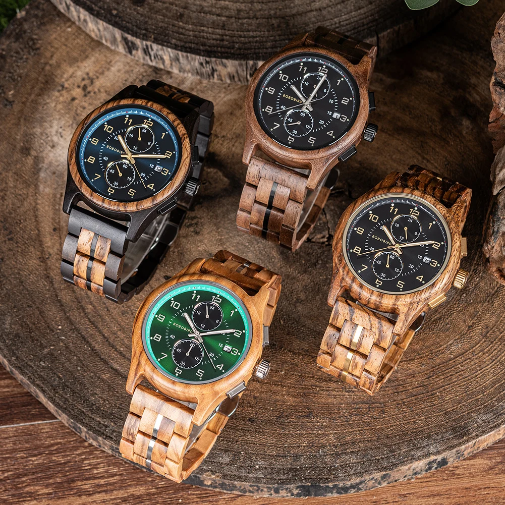 BOBO BIRD Wooden Chronograph Watch