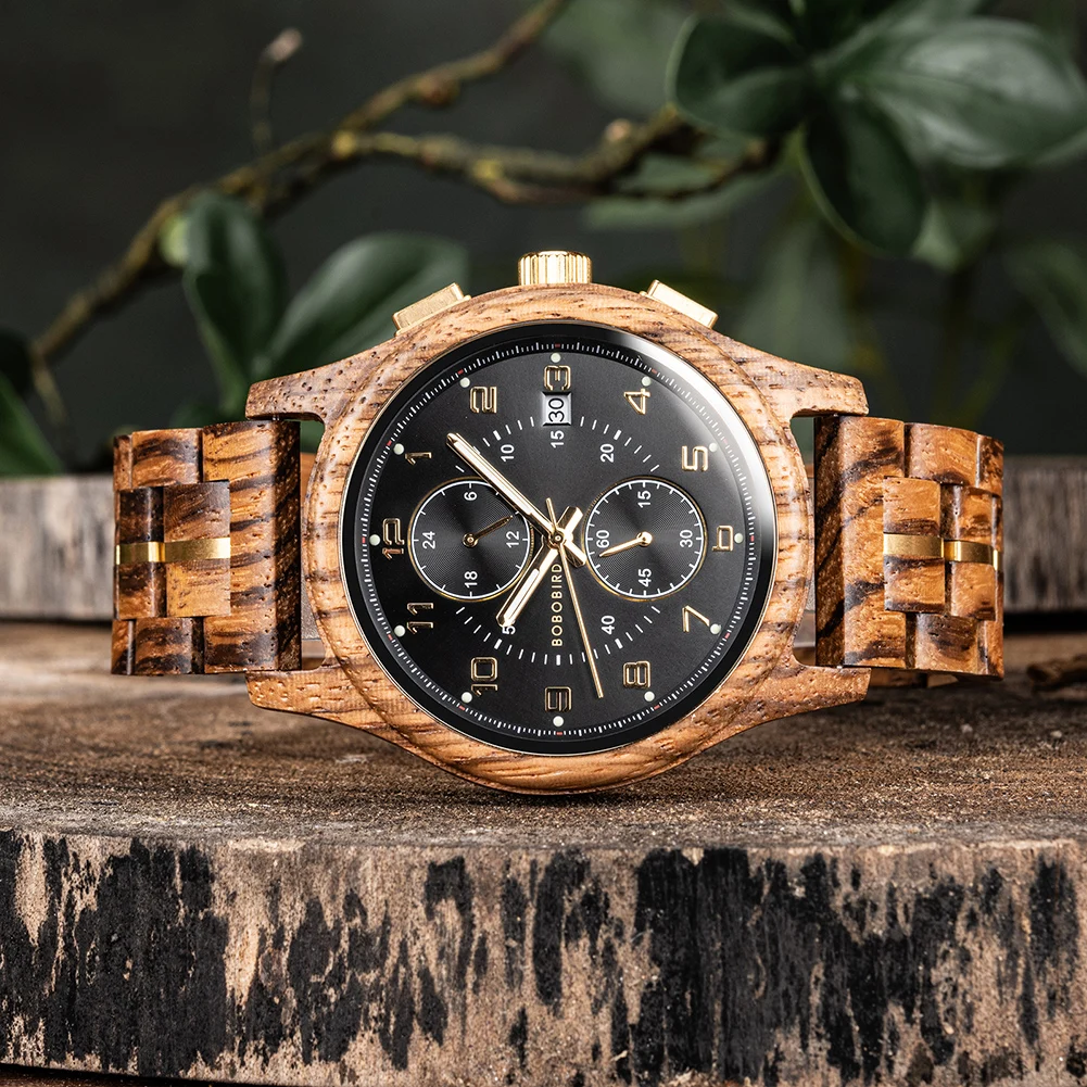 BOBO BIRD Wooden Chronograph Watch