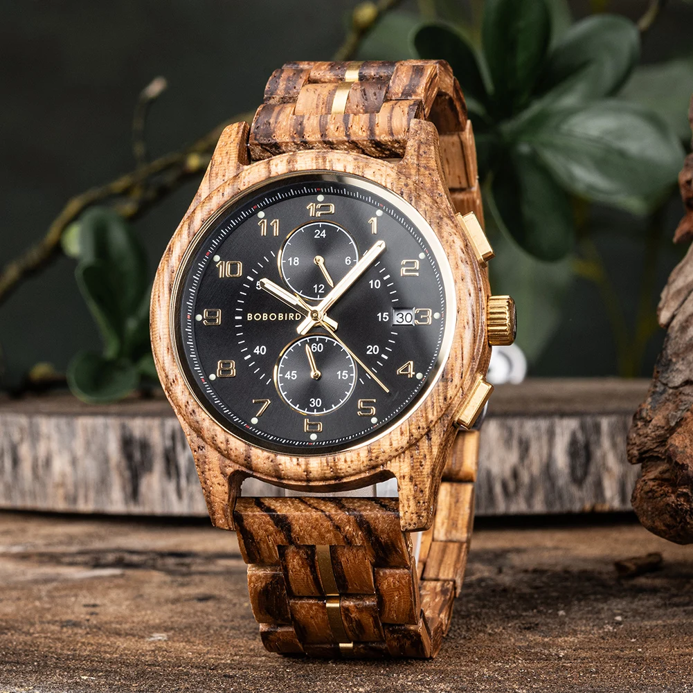 BOBO BIRD Wooden Chronograph Watch