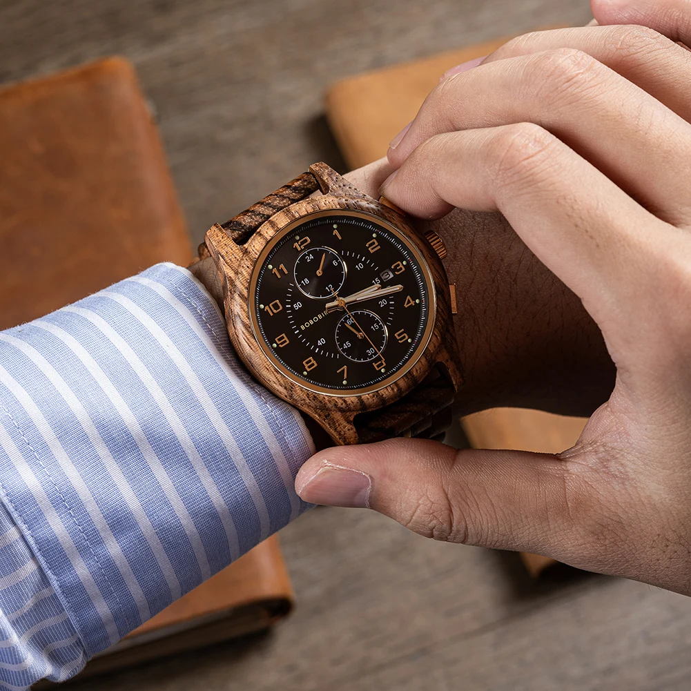 BOBO BIRD Wooden Chronograph Watch