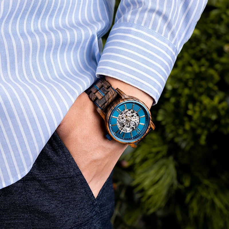 BOBO BIRD Skeleton Wooden Watch