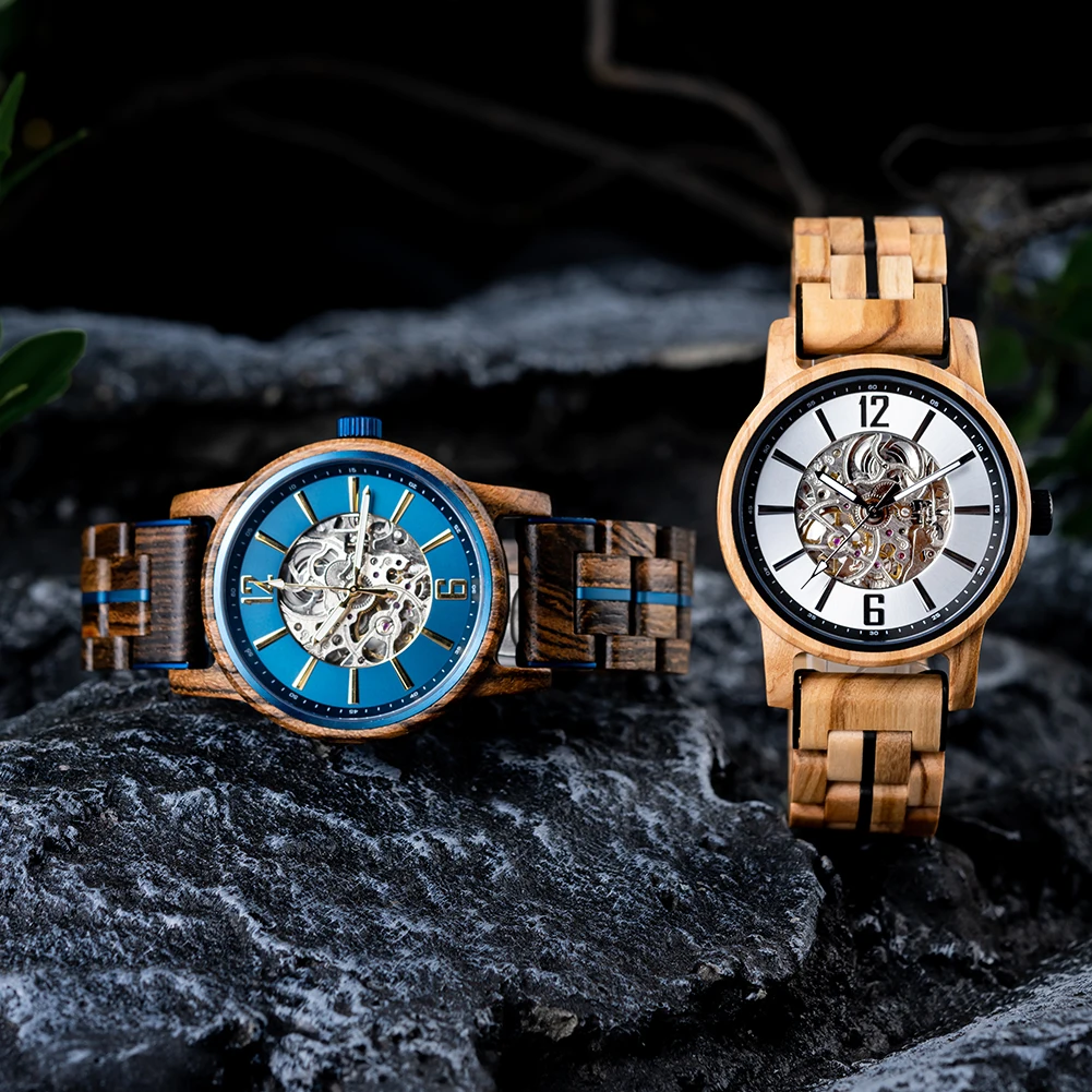 BOBO BIRD Skeleton Wooden Watch