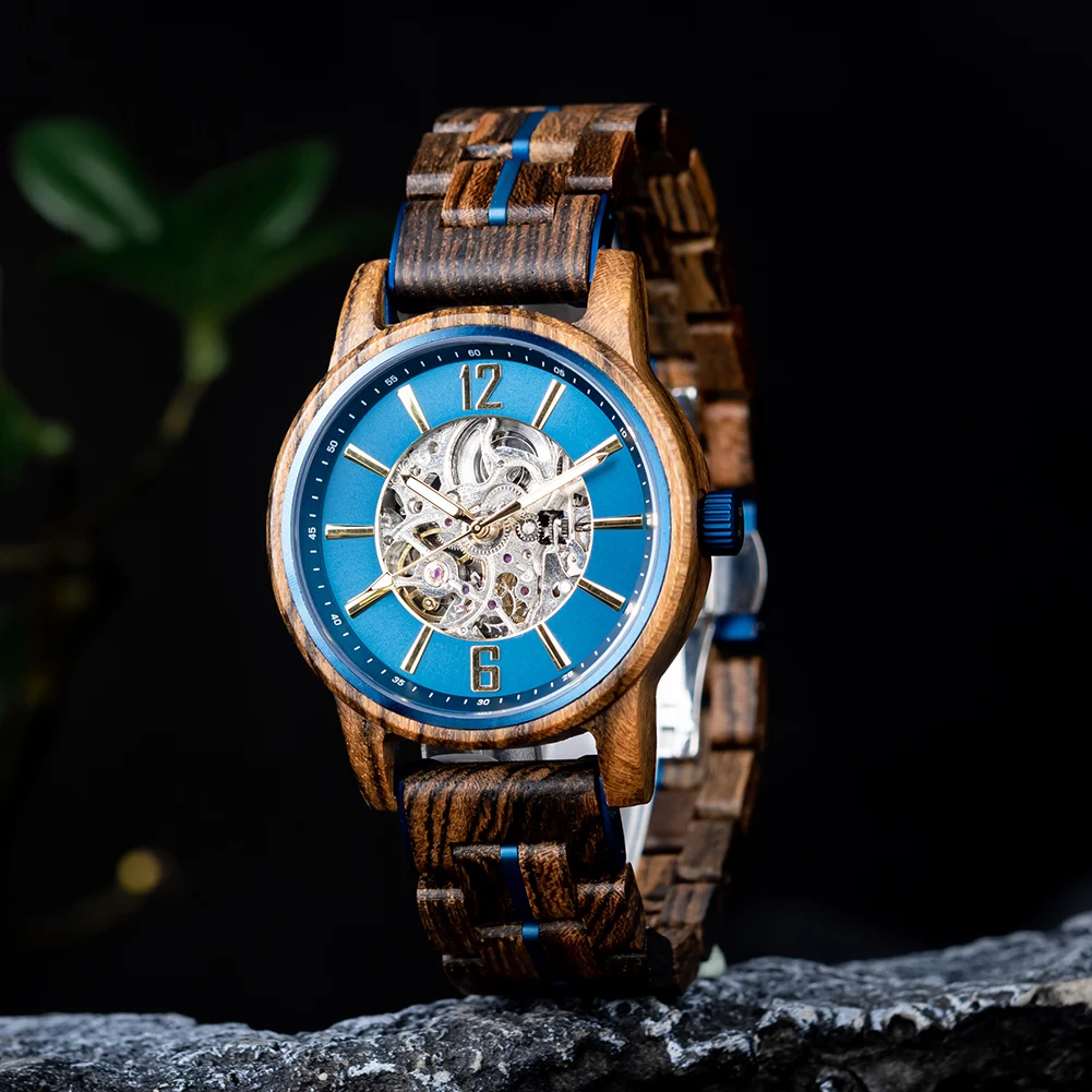 BOBO BIRD Skeleton Wooden Watch