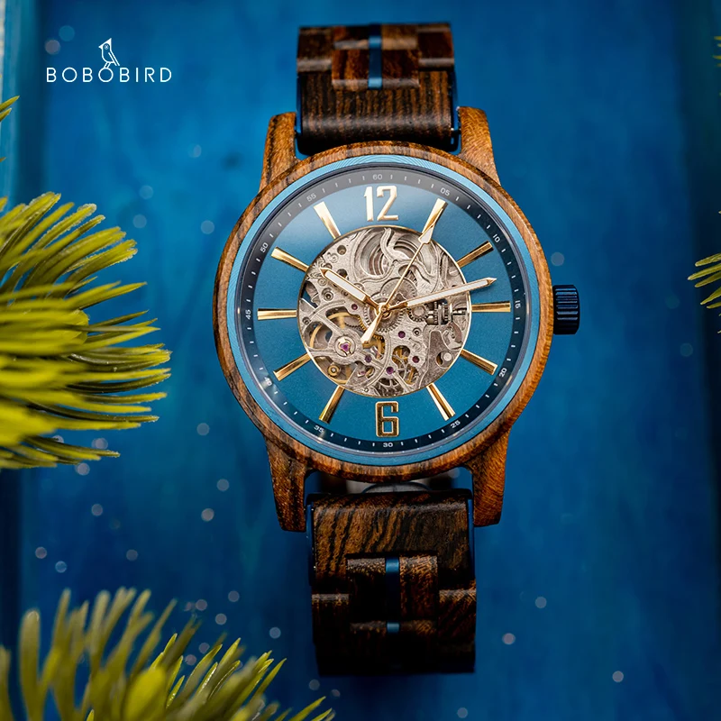 BOBO BIRD Skeleton Wooden Watch
