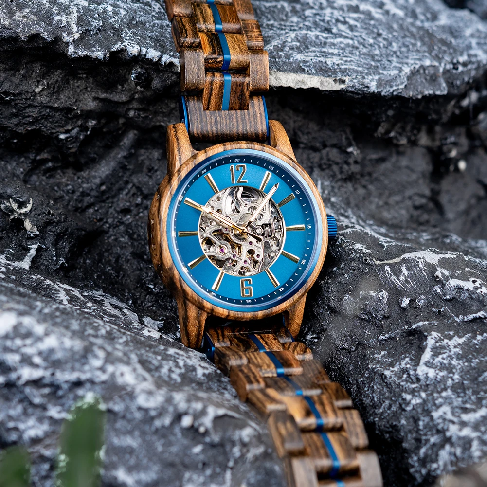 BOBO BIRD Skeleton Wooden Watch