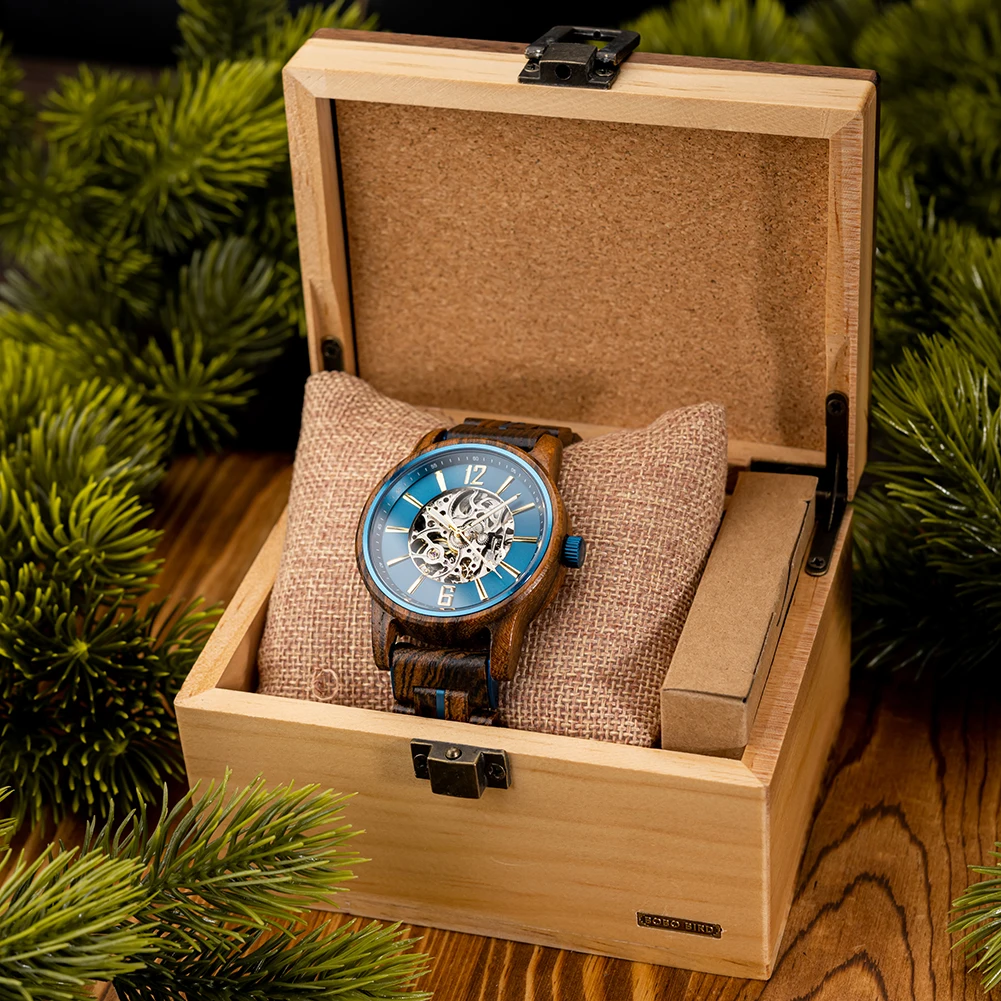 BOBO BIRD Skeleton Wooden Watch