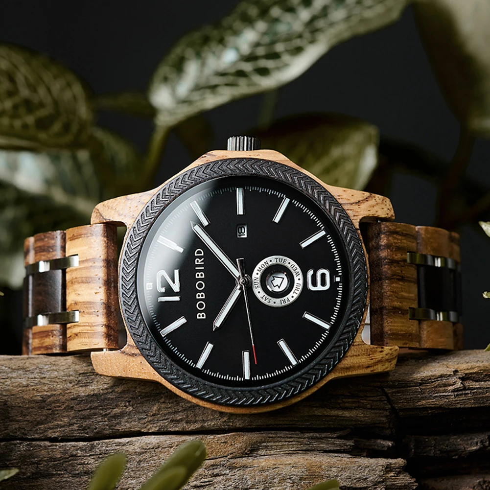 BOBO BIRD Wooden Quartz Watch for Men