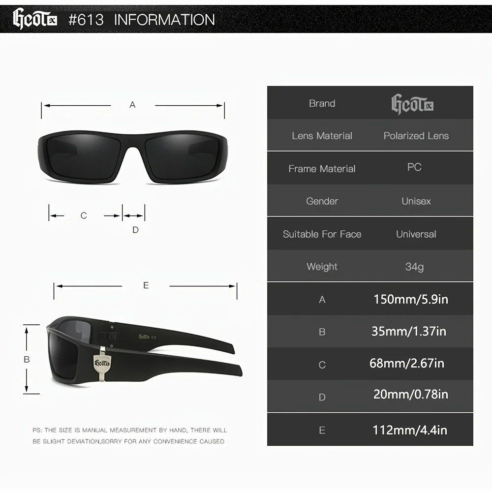 Polarized Gothic Sunglasses with Skull Temples