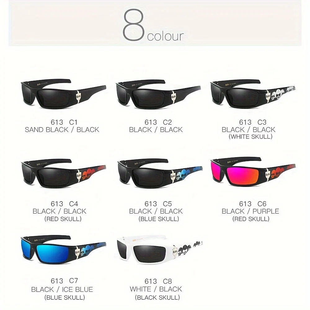 Polarized Gothic Sunglasses with Skull Temples