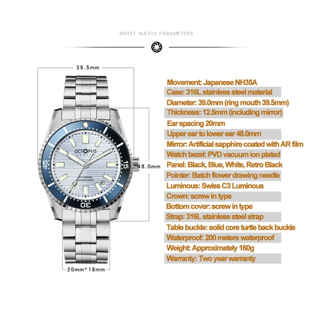 Octopus Kraken 39MM Automatic Dive Watch