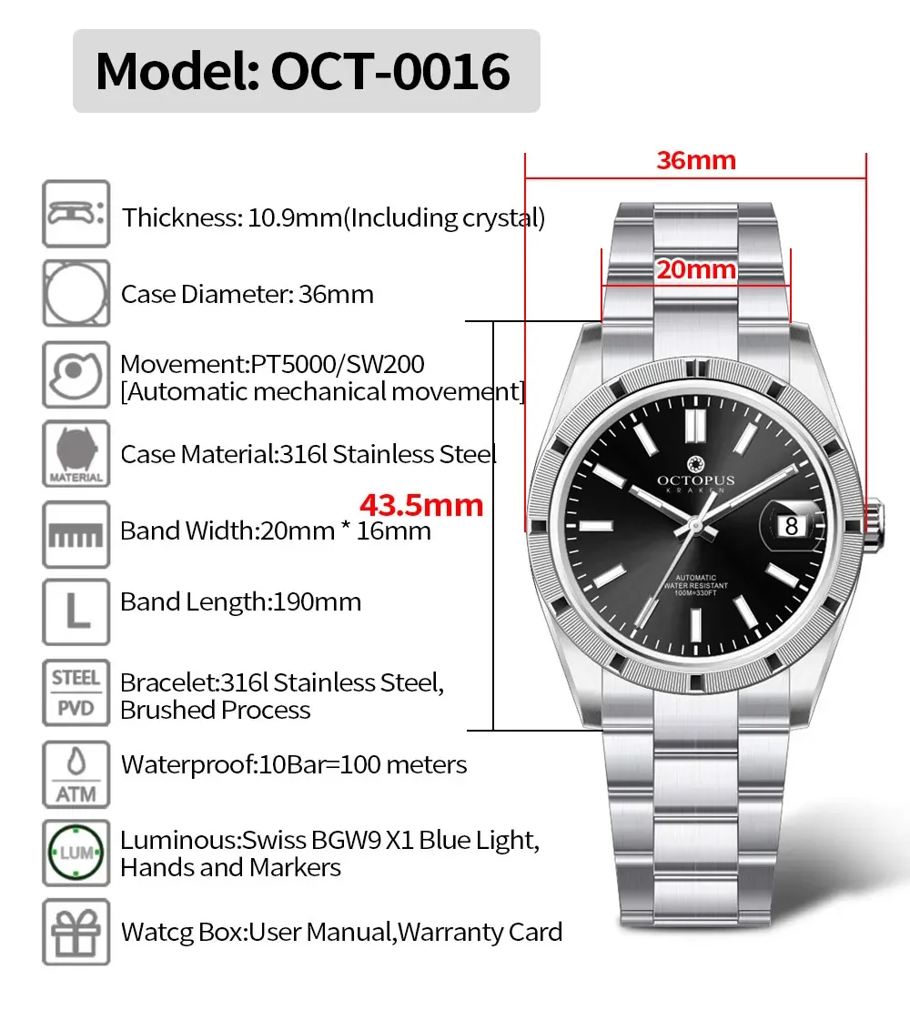 Octopus Kraken 39mm T0016 Business Watch