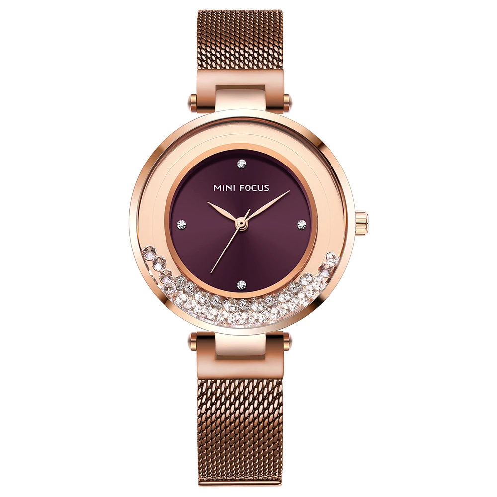 Elegant Women's Floating Crystal Quartz Watch