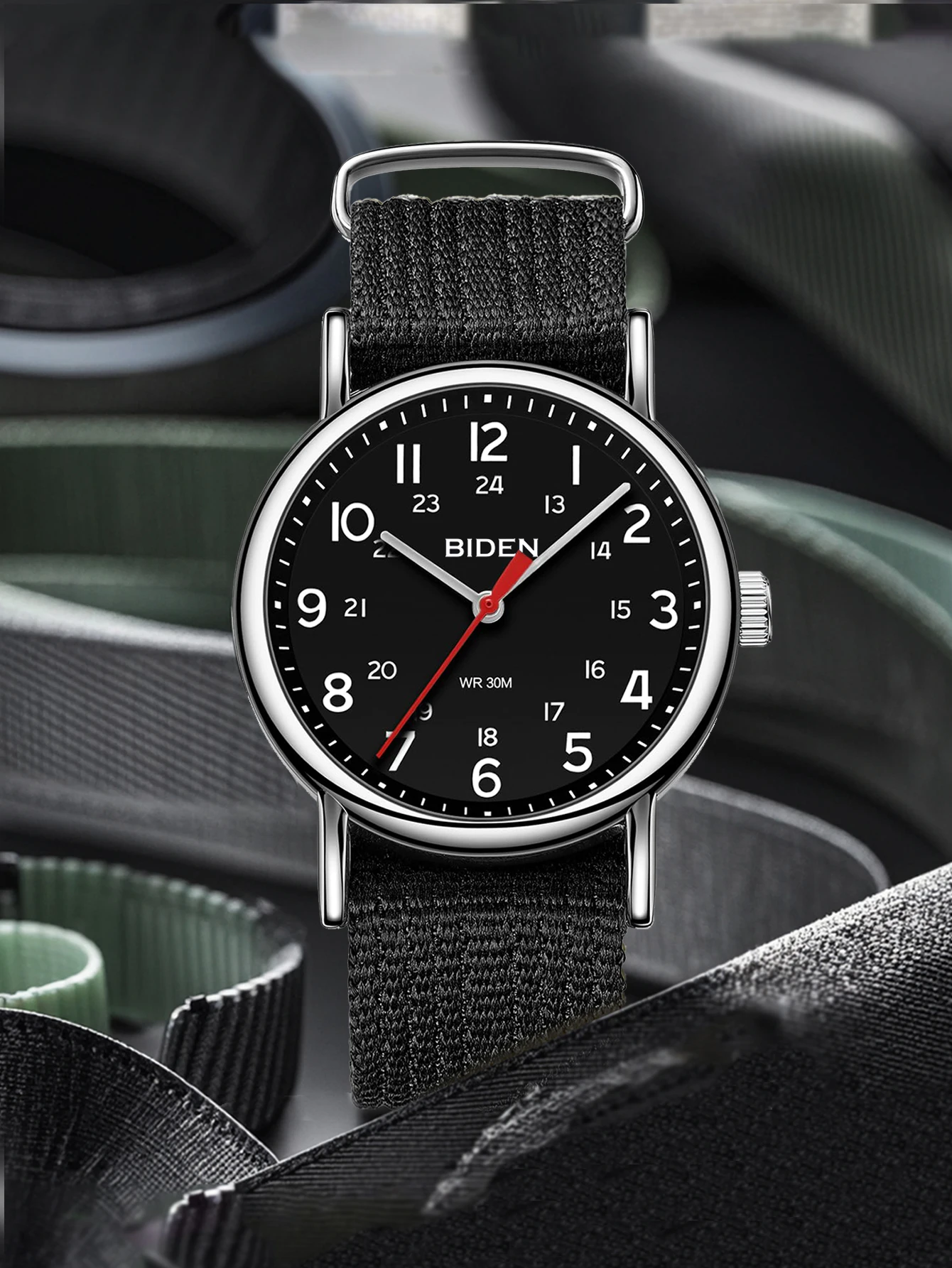 Durable Outdoor Military Field Watch with Nylon Strap