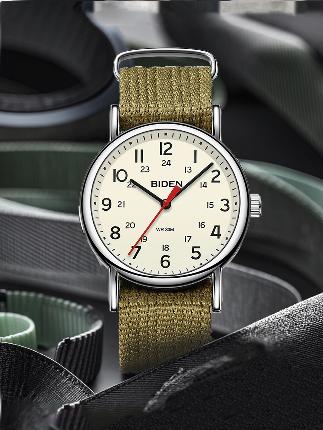 Durable Outdoor Military Field Watch with Nylon Strap