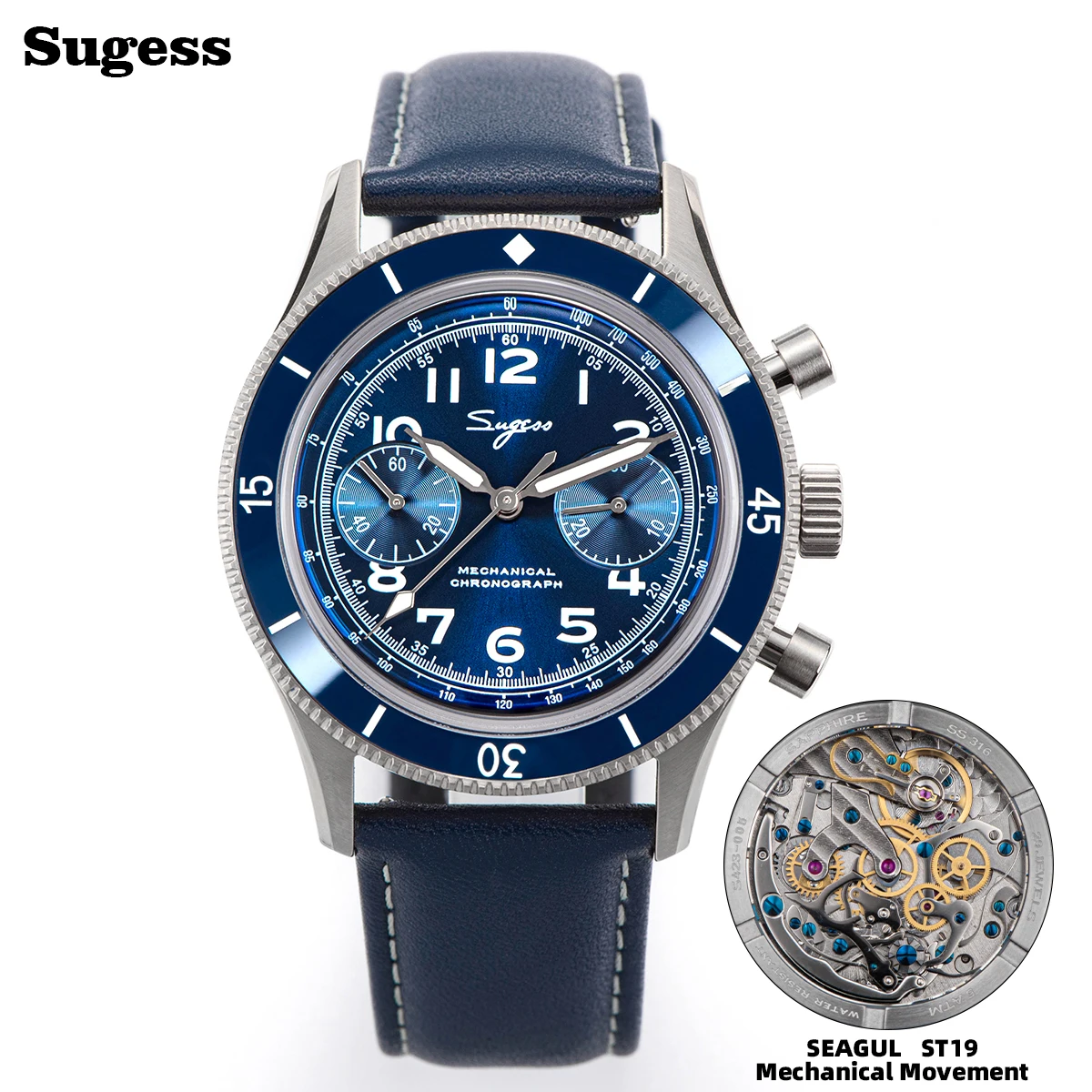 Sugess S423 Chronograph Swanneck ST19