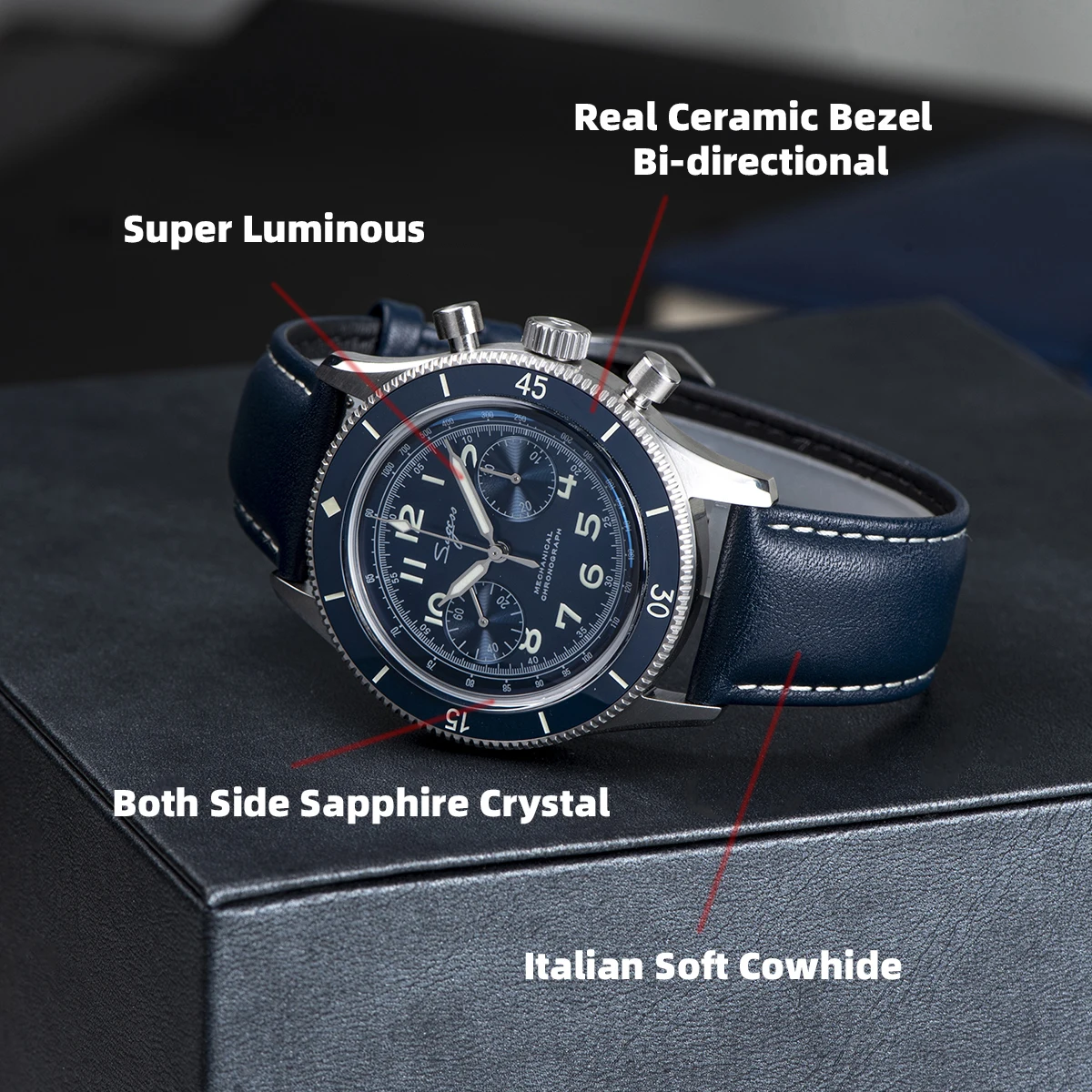 Sugess S423 Chronograph Swanneck ST19