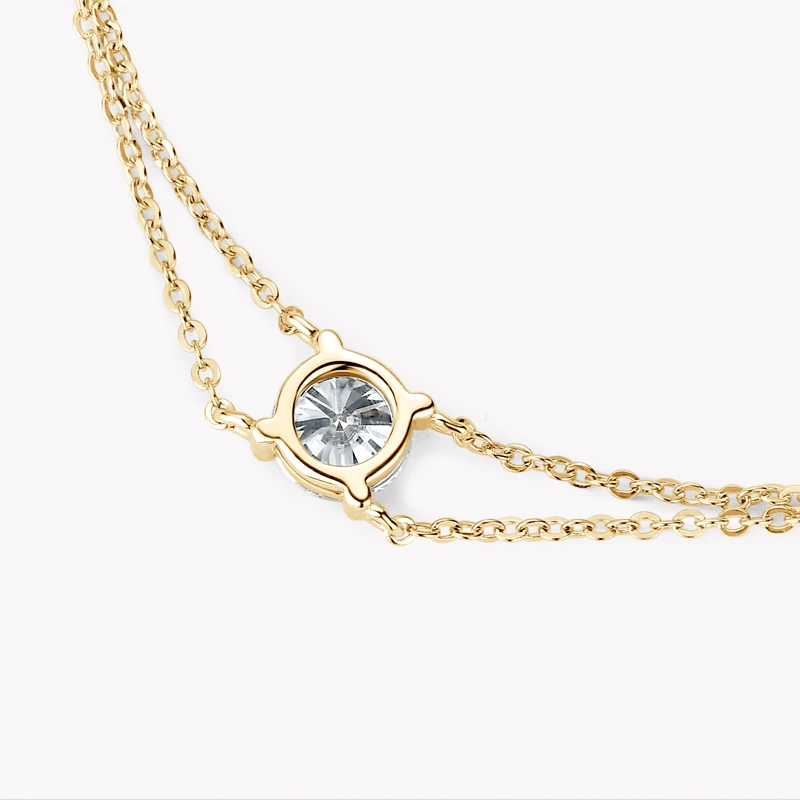 1.0ct Moissanite Double Chain Bracelet