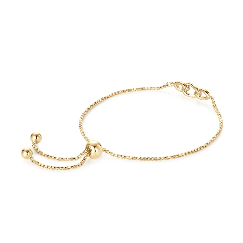 Adjustable Sterling Silver Moissanite Chain Bracelet